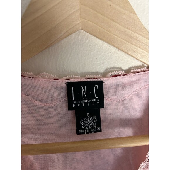 Y2K INC Pink Cami Tank Top Embroidered Lace Fairy Whimsical Size Small Womens - Picture 2 of 3